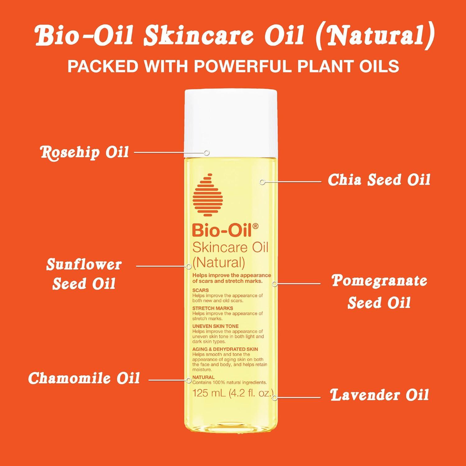 imageBioOil Natural Skincare Oil Serum for Scars and Stretch Marks Face and Body Moisturizer for Dry Skin Hair Oil For All Skin Types 42 Oz42 Fl Oz Pack of 1