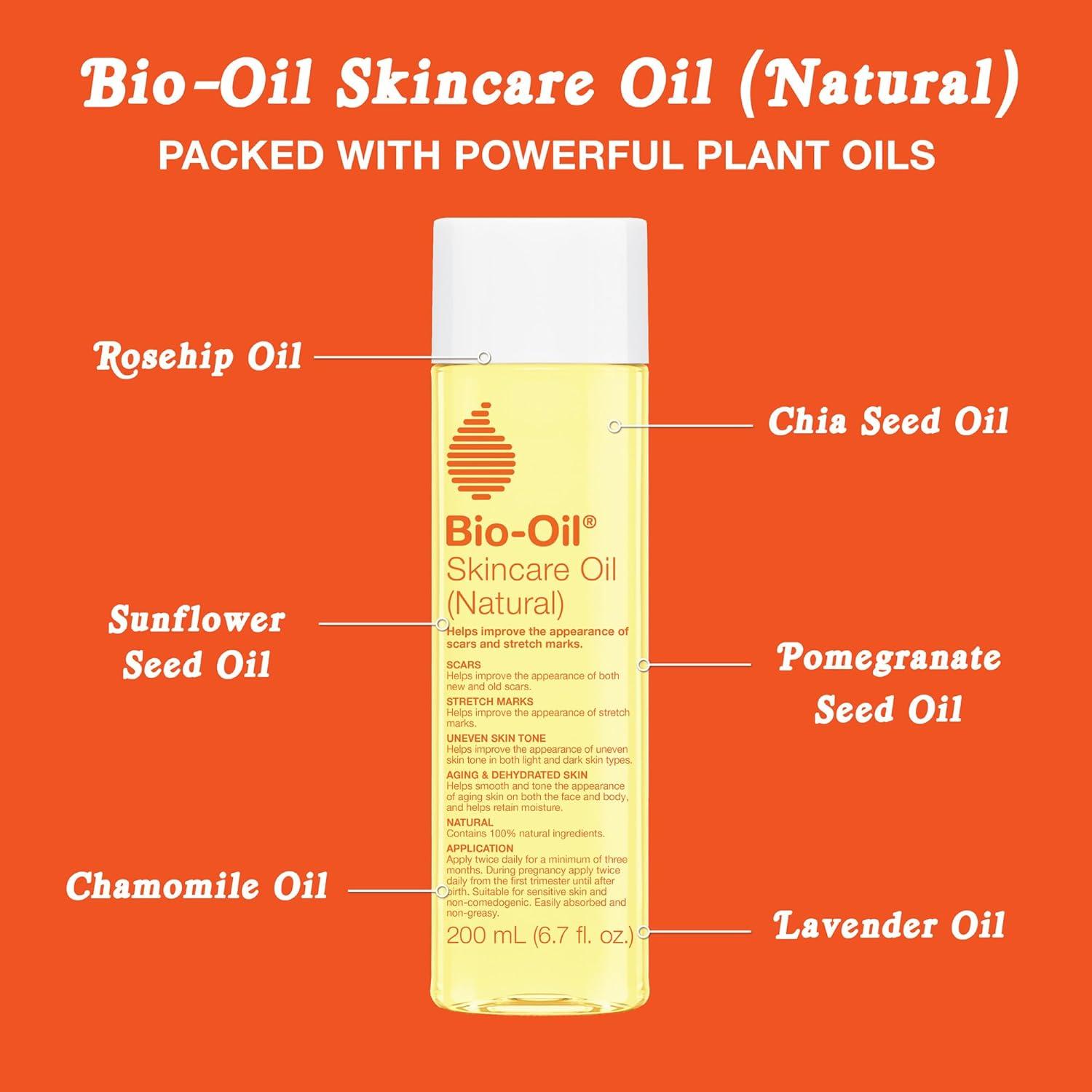 imageBioOil Natural Skincare Oil Serum for Scars and Stretch Marks Face and Body Moisturizer for Dry Skin Hair Oil For All Skin Types 42 Oz67 Fl Oz Pack of 1