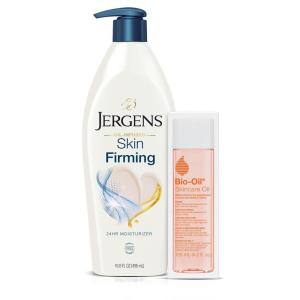 imageBioOil Skincare Oil 42oz and Jergens Skin Firming Moisturizing Body Lotion Dry Skin 168 oz Trail Pack Hydrating Moisturizer for Dry Skin Firming Body Lotion Trial PackFirming Body Lotion  BioOil